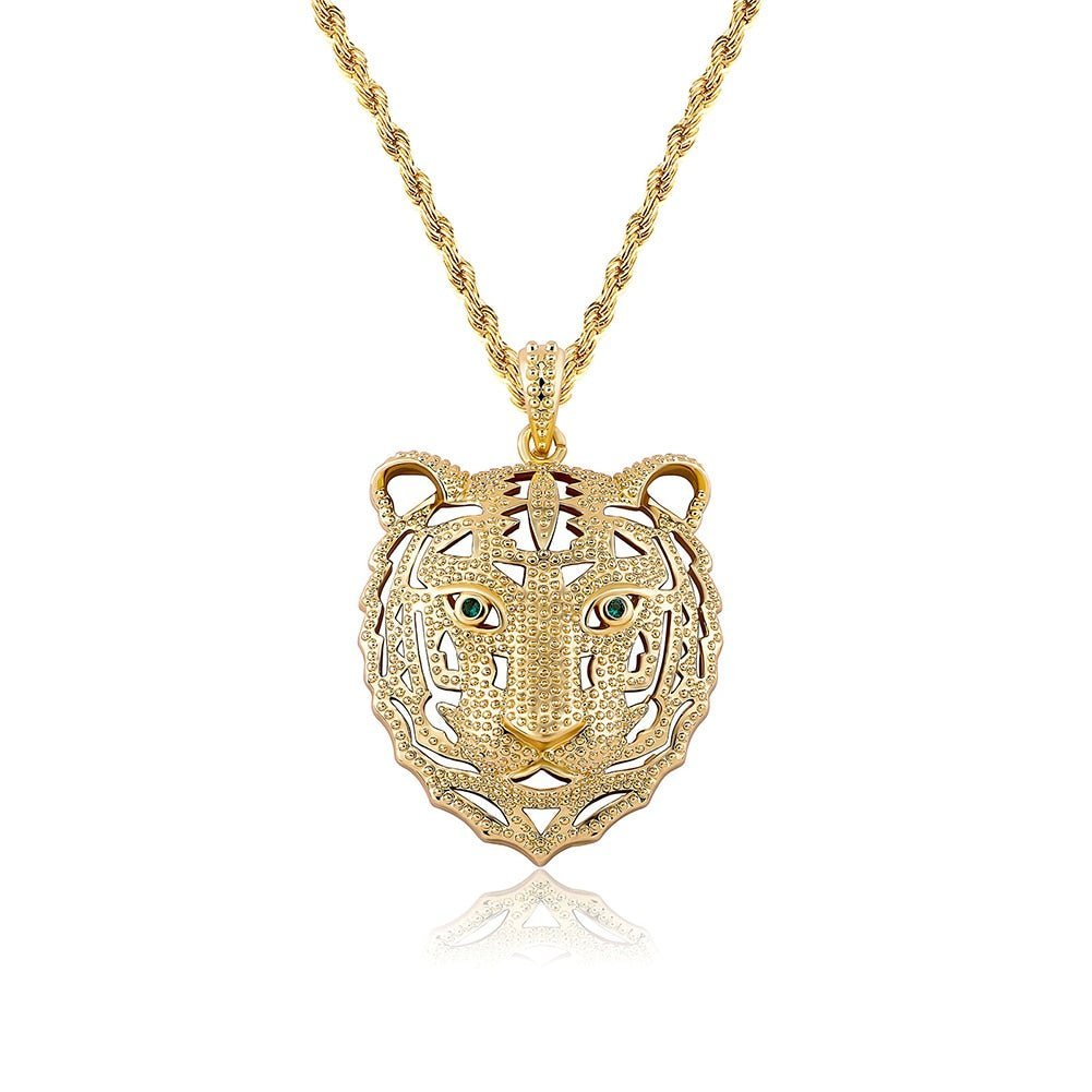 Hollow Lion Head Pendant 14K - ICECI