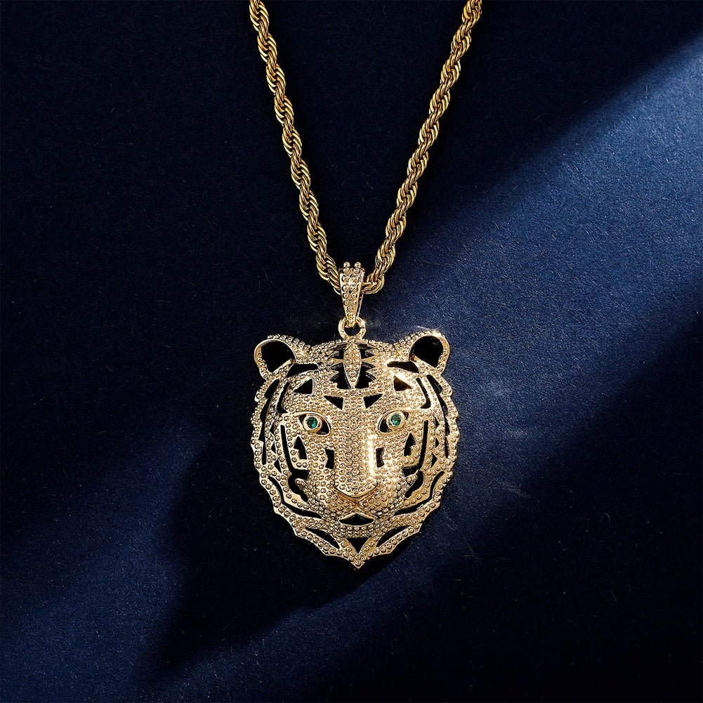 Hollow Lion Head Pendant 14K - ICECI
