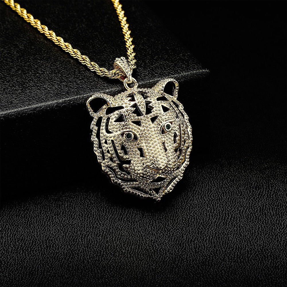 Hollow Lion Head Pendant 14K - ICECI