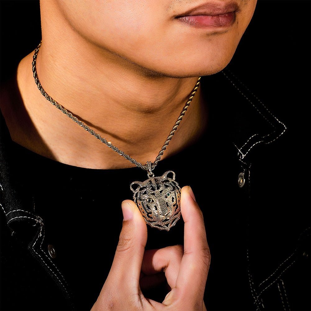 Hollow Lion Head Pendant 14K - ICECI