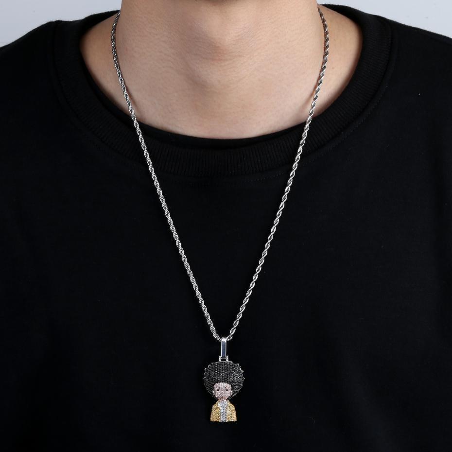 Hood Boys Cartoon Pendant 14K - ICECI