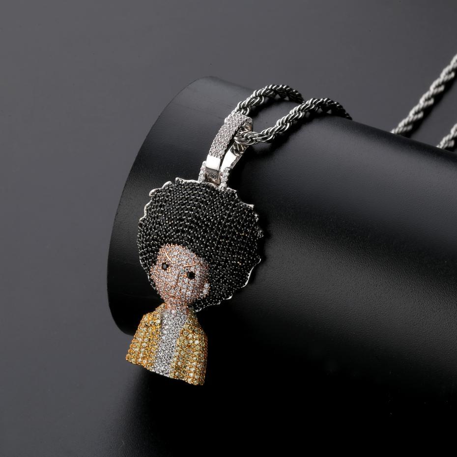 Hood Boys Cartoon Pendant 14K - ICECI