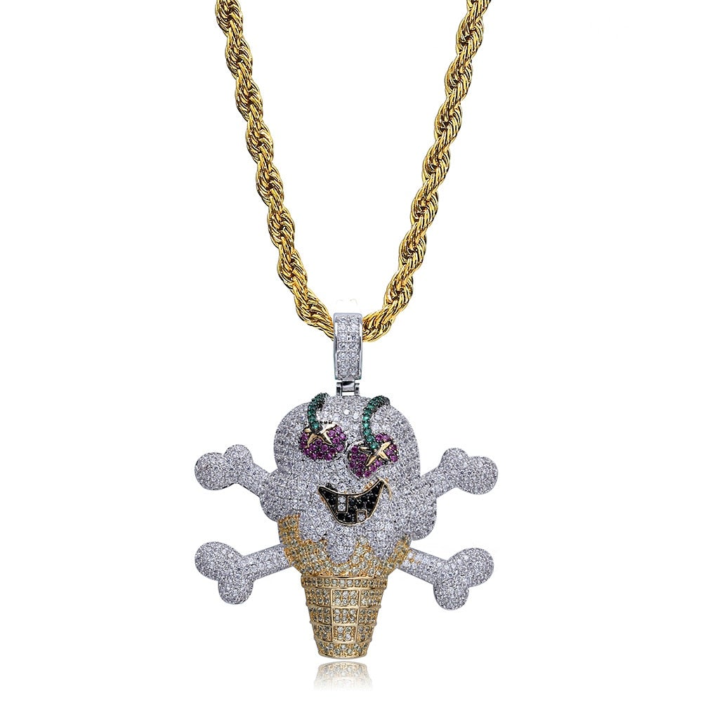 Ice Cream Skull Pendant 18K - ICECI