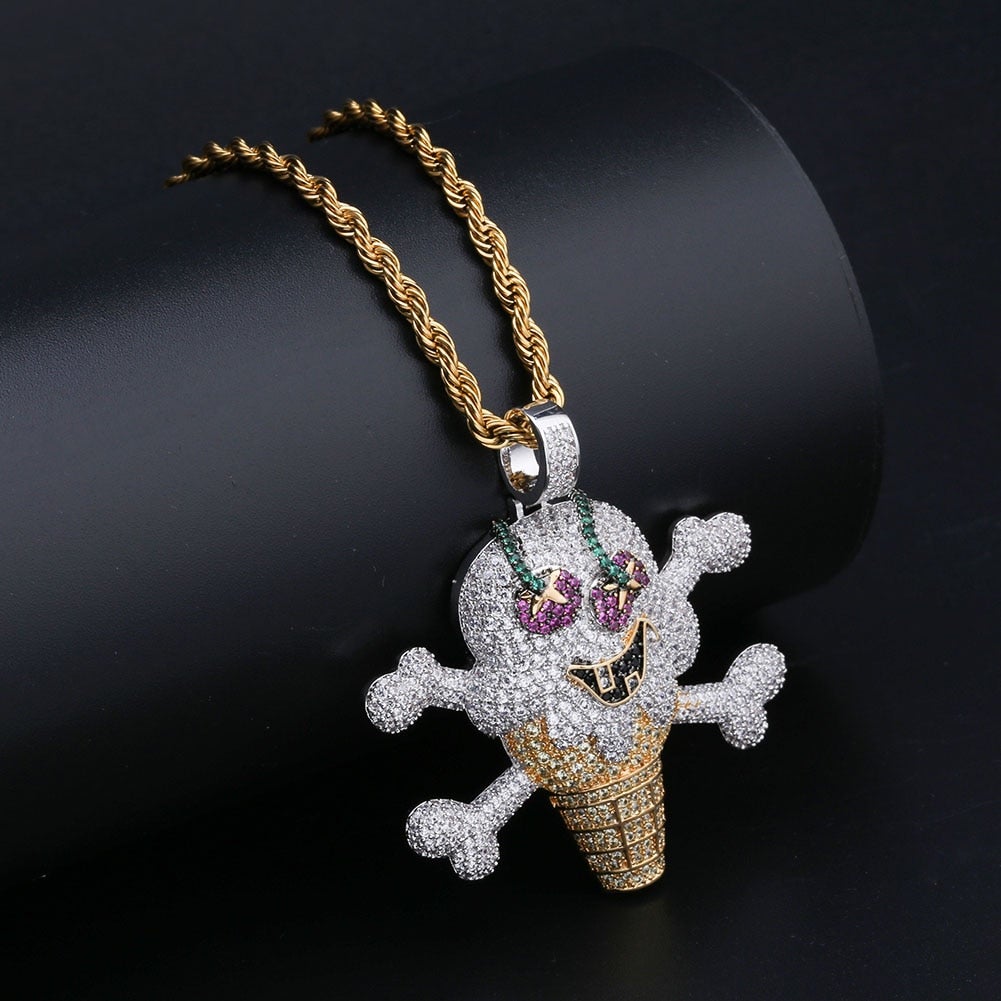 Ice Cream Skull Pendant 18K - ICECI