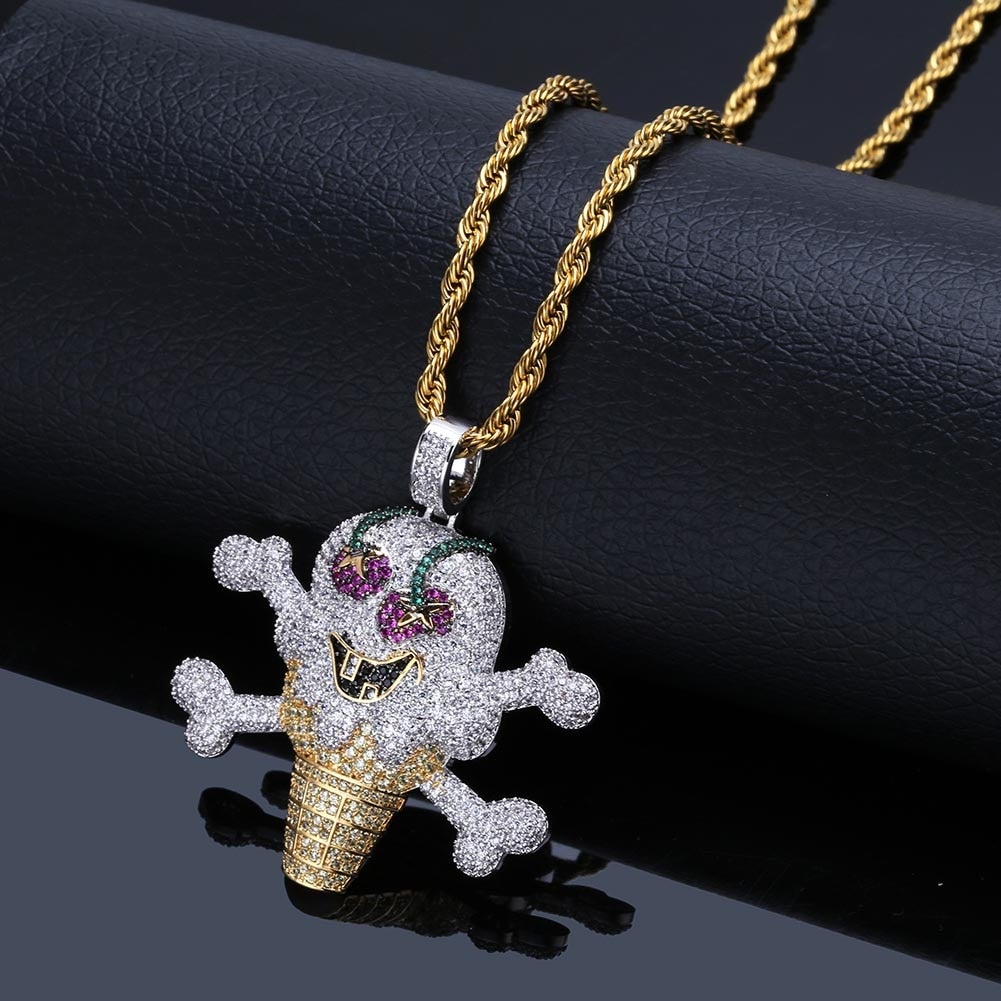 Ice Cream Skull Pendant 18K - ICECI