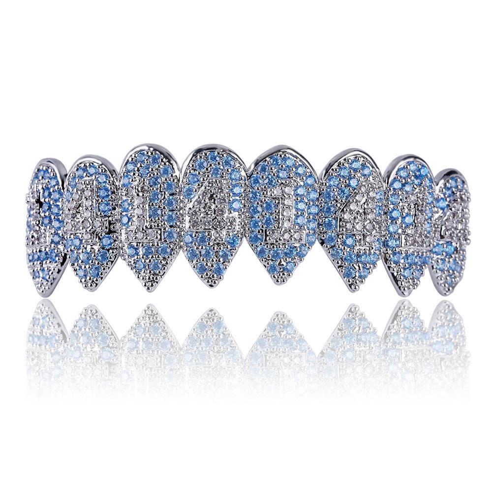 Iced 1414 Blue Shark Teeth Grillz 14K - ICECI