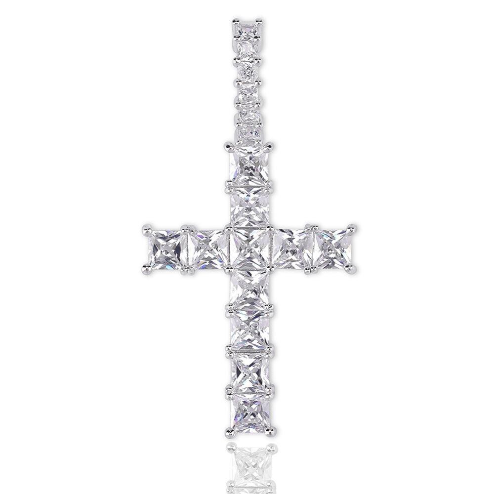 Iced Baguette Cross Pendant 14K - ICECI