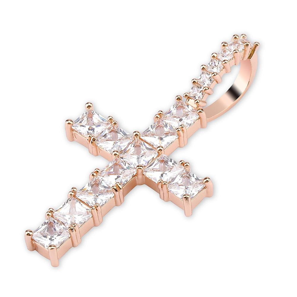 Iced Baguette Cross Pendant 14K - ICECI