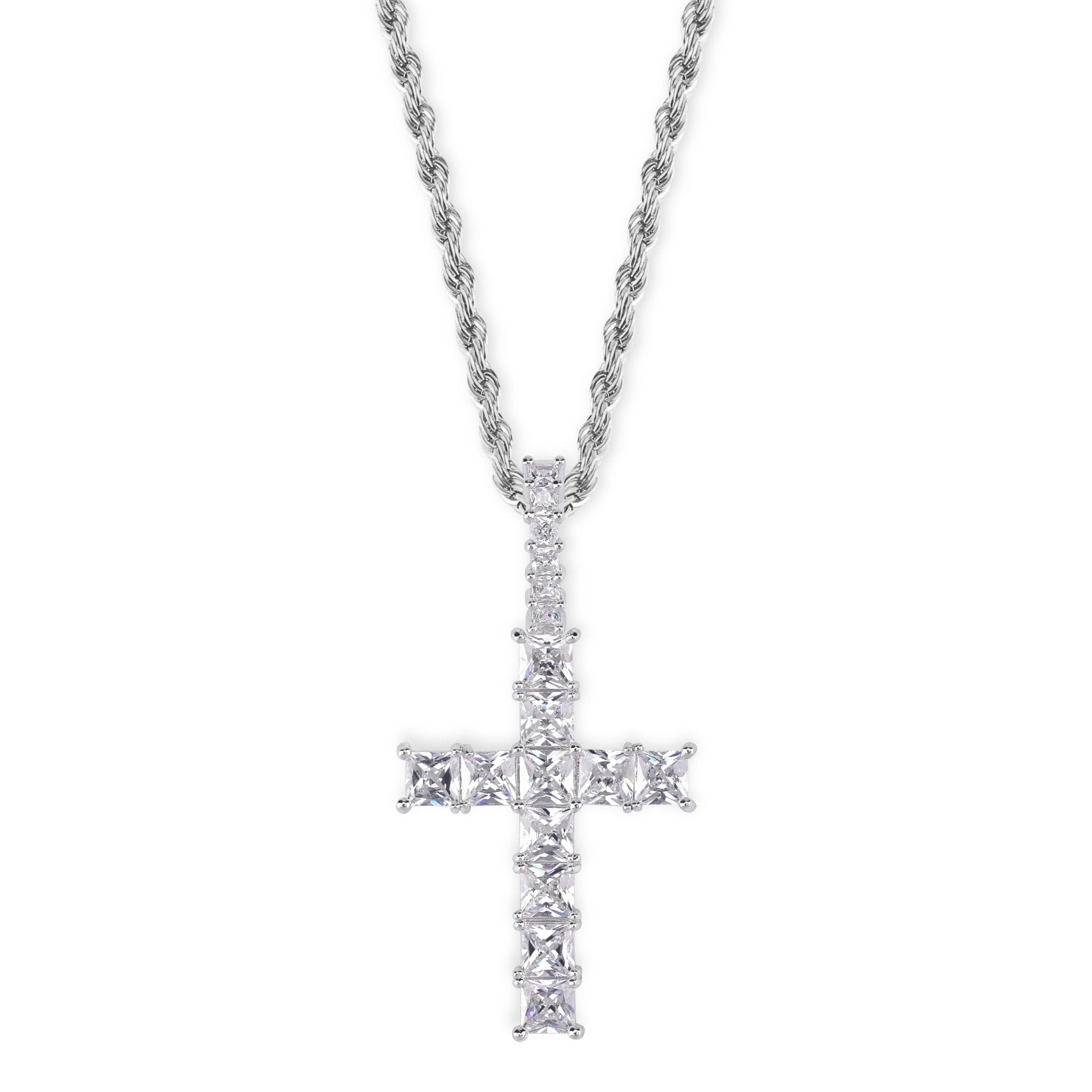Iced Baguette Cross Pendant 14K - ICECI