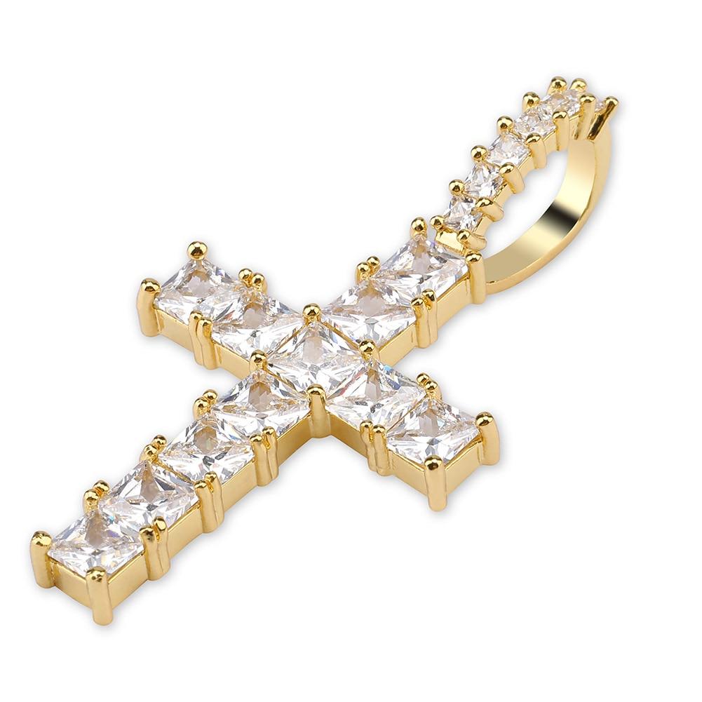 Iced Baguette Cross Pendant 14K - ICECI
