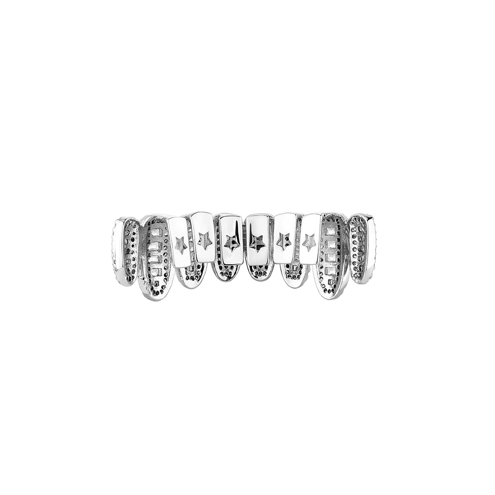 Iced Baguette Round Clustered Grillz 14K - ICECI