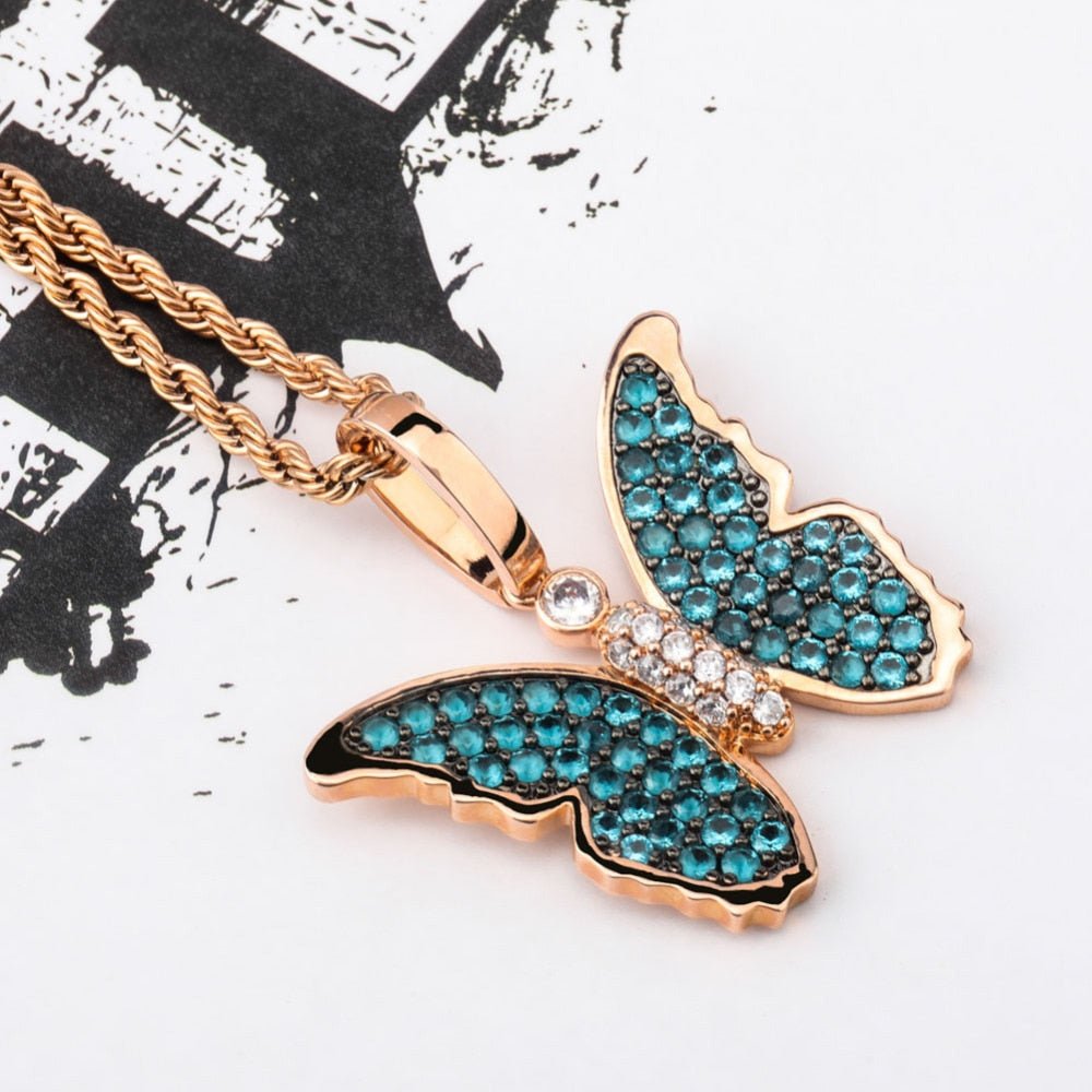 Iced Butterfly Pendant 18K - ICECI