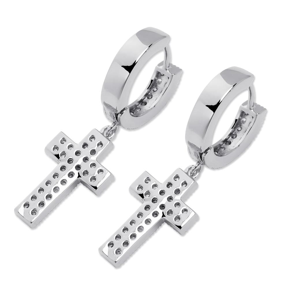 Iced Cross Drop Earrings 18K - ICECI