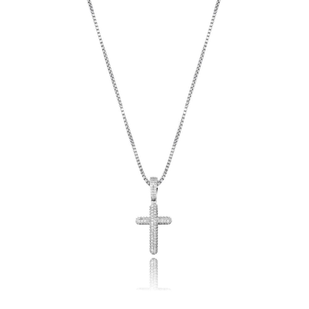 Iced Cross Pendant 14K x Sterling Silver - ICECI