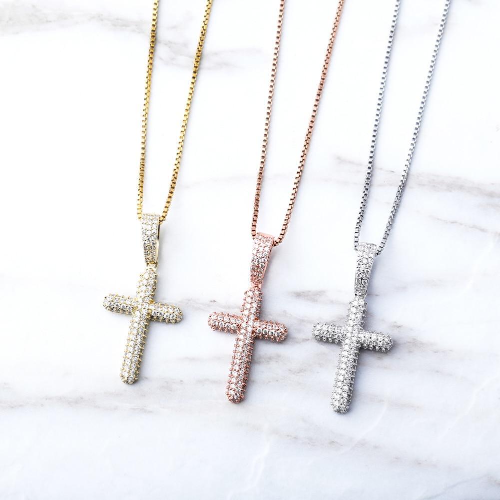 Iced Cross Pendant 14K x Sterling Silver - ICECI