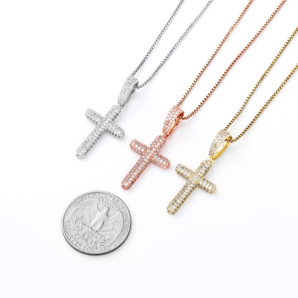Iced Cross Pendant 14K x Sterling Silver - ICECI