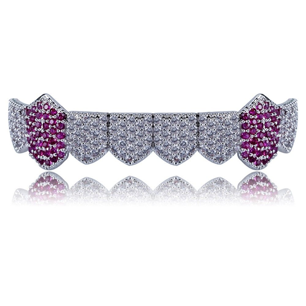 Iced Two Tone Purple Fangs Bottom Grillz 14K - ICECI