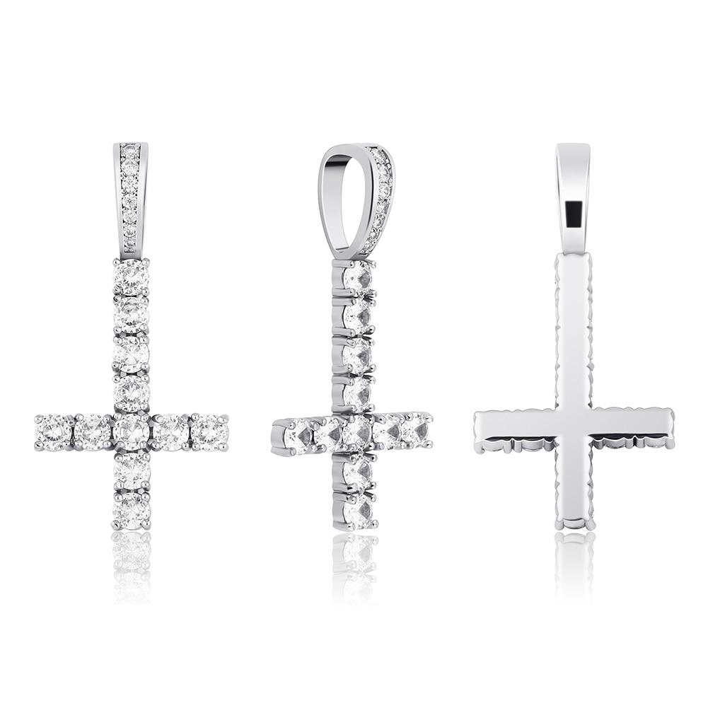 Inverted Diamond Cross Pendant 14K - ICECI