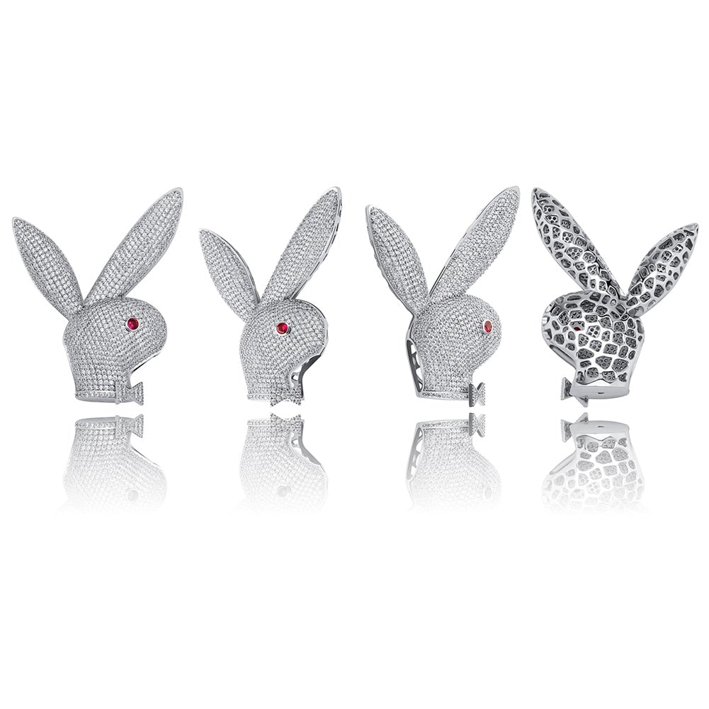 Inverted Playboi Bunny Pendant 18K - ICECI