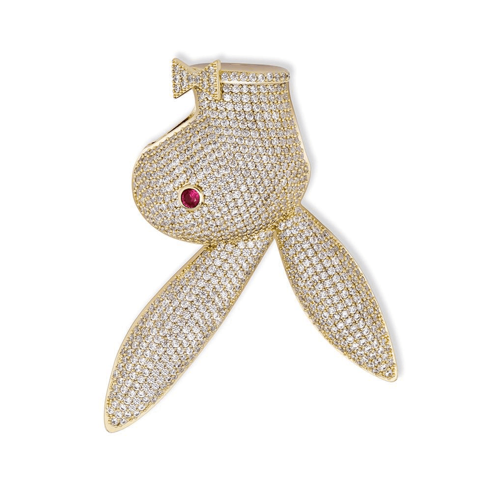 Inverted Playboi Bunny Pendant 18K - ICECI