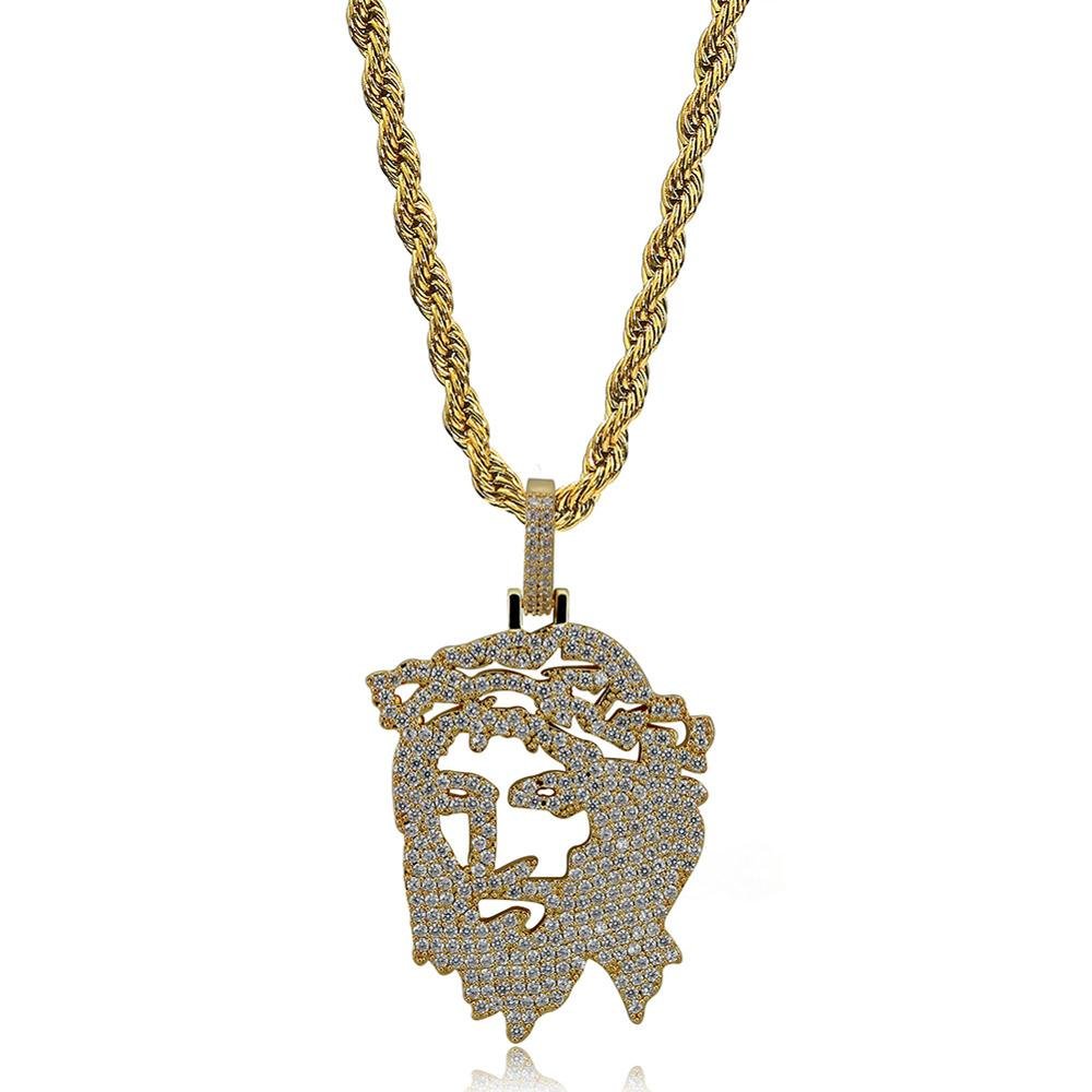 Jesus Christ Face Pendant 18K - ICECI