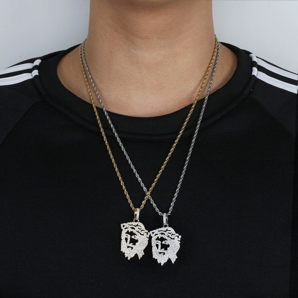 Jesus Christ Face Pendant 18K - ICECI
