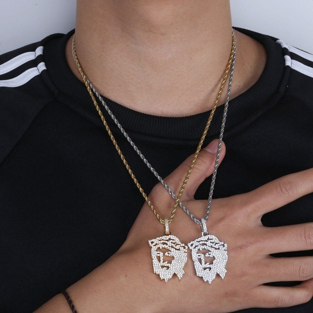 Jesus Christ Face Pendant 18K - ICECI