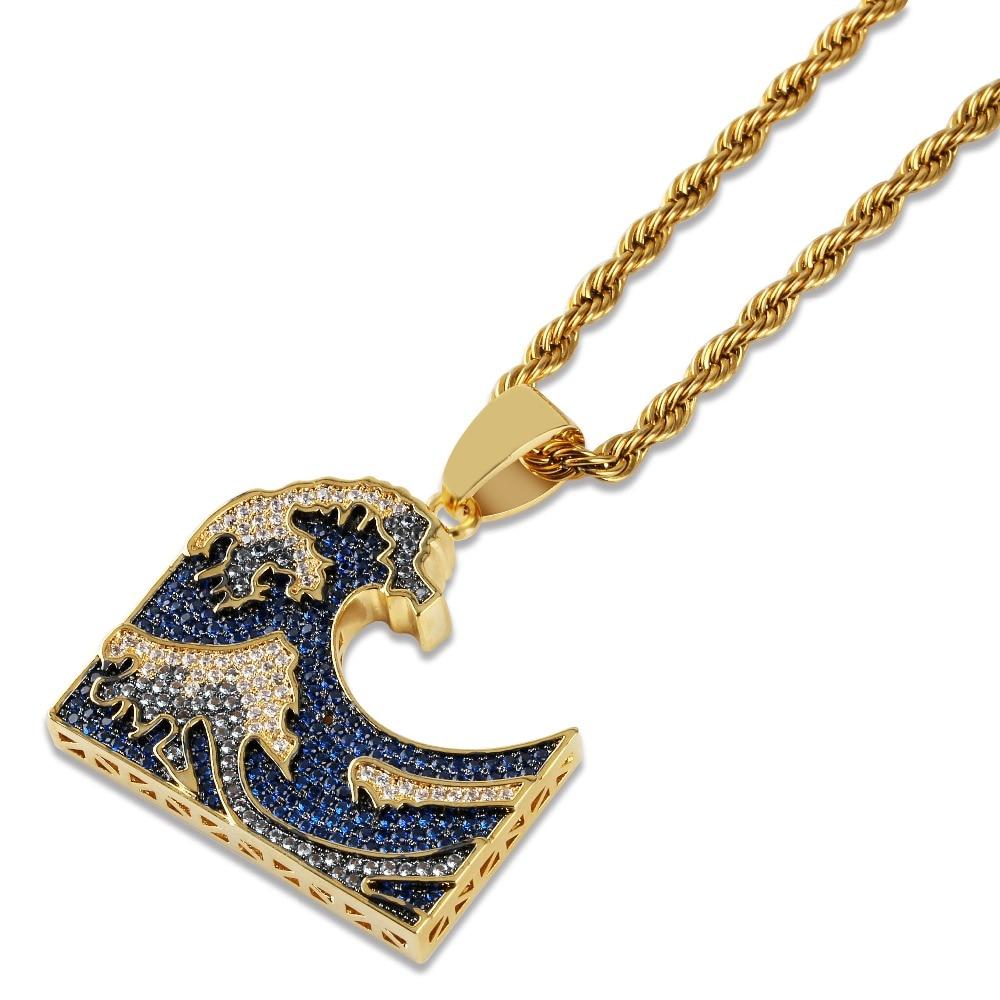 Kanagawa Wave Pendant 18K - ICECI