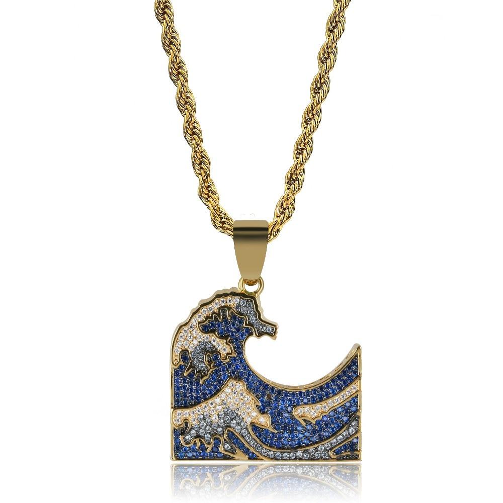 Kanagawa Wave Pendant 18K - ICECI