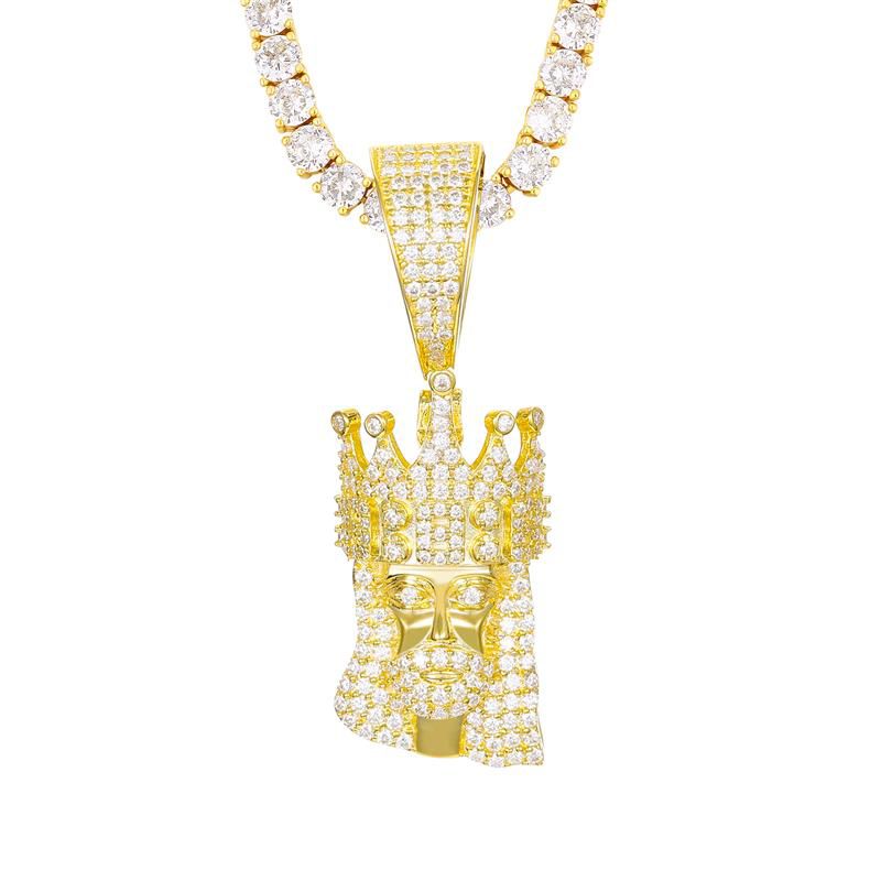 King Jesus Pendant 18K x Moissanite - ICECI