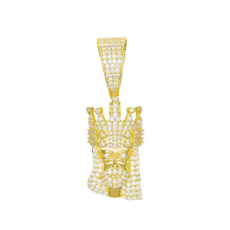 King Jesus Pendant 18K x Moissanite - ICECI
