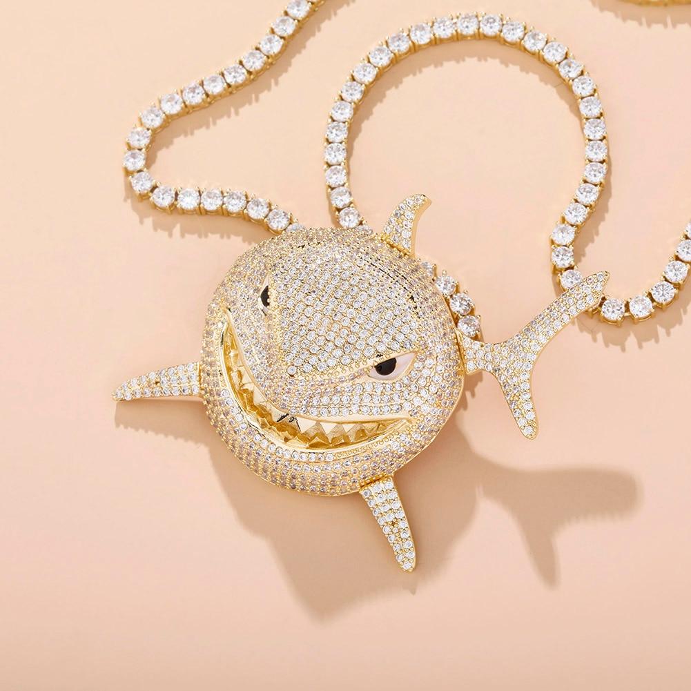 Large Shark Pendant 14K - ICECI