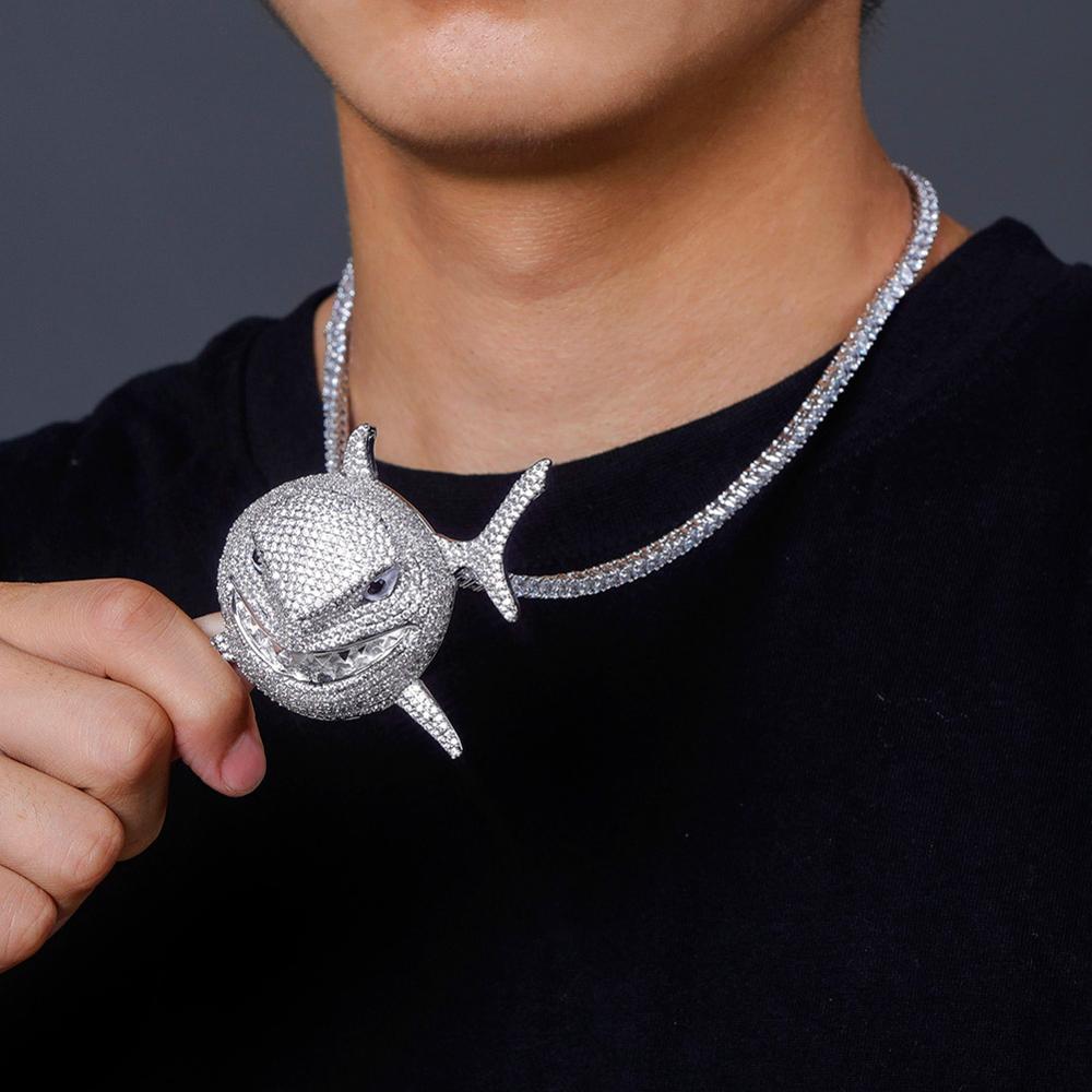 Large Shark Pendant 14K - ICECI