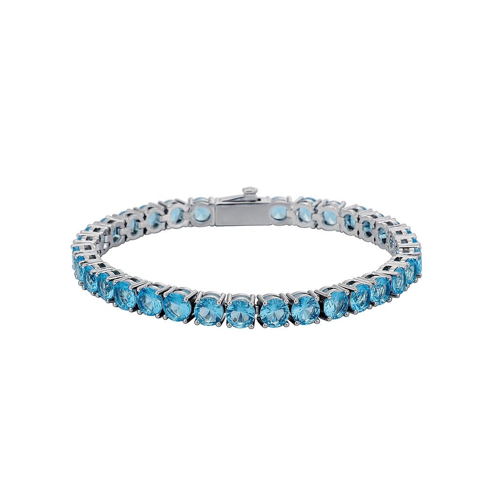 Light Blue Tennis Bracelet 14K - ICECI