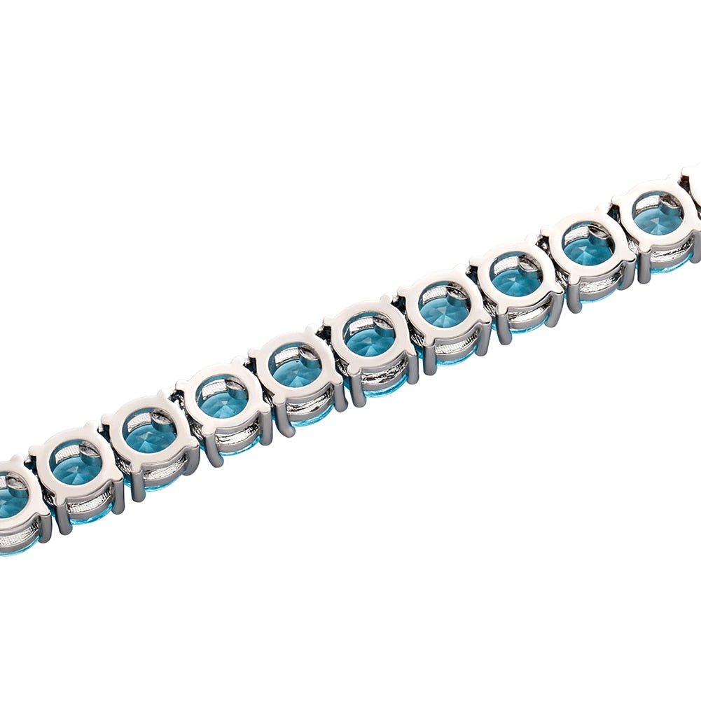 Light Blue Tennis Bracelet 14K - ICECI
