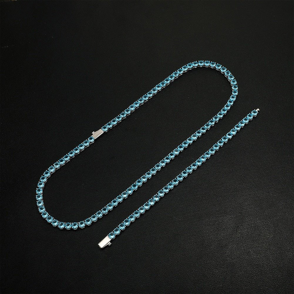 Light Blue Tennis Chain 14K - ICECI