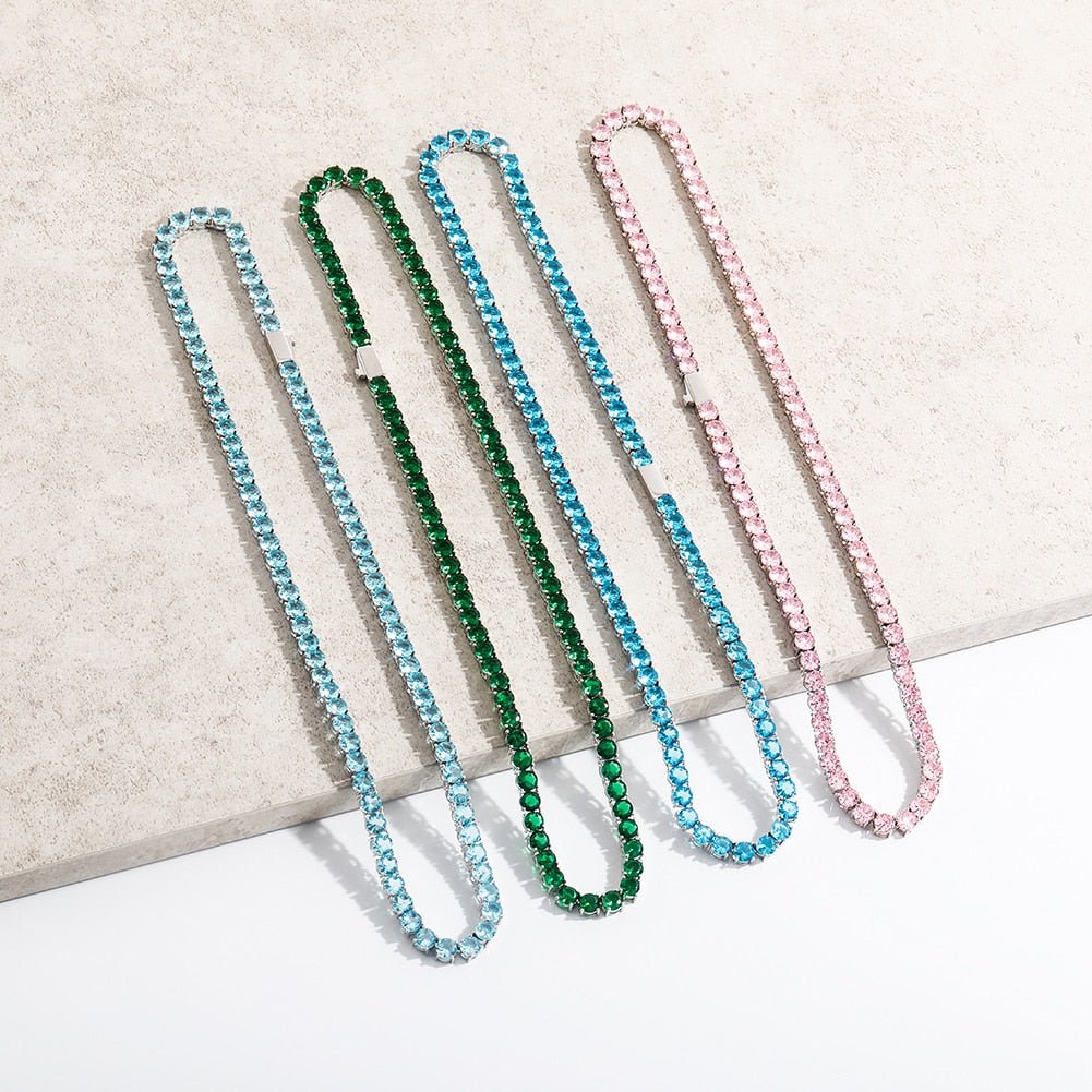Light Blue Tennis Chain 14K - ICECI