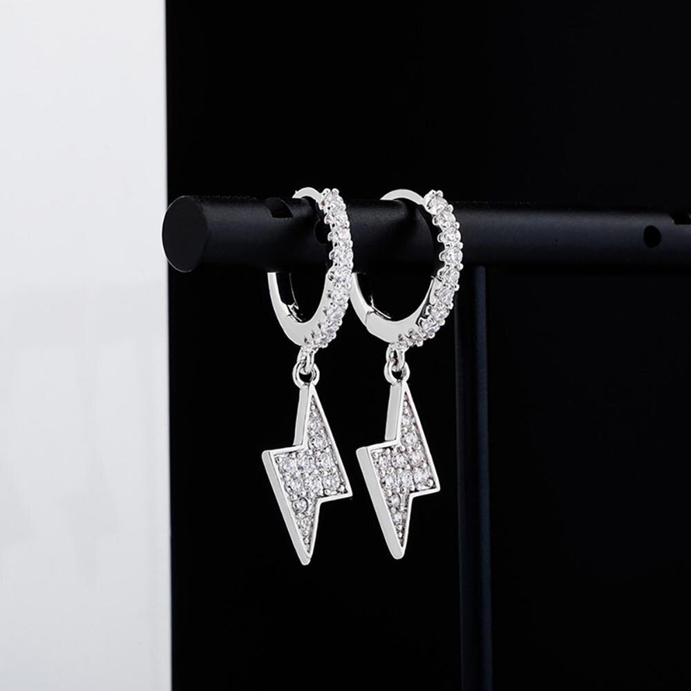 Lightning Bolt Drop Earrings 14K - ICECI