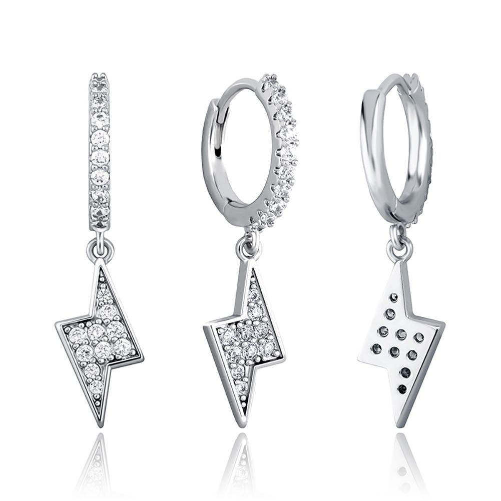 Lightning Bolt Drop Earrings 14K - ICECI