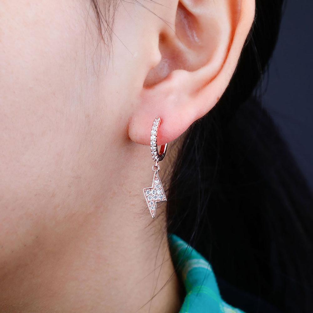 Lightning Bolt Drop Earrings 14K - ICECI