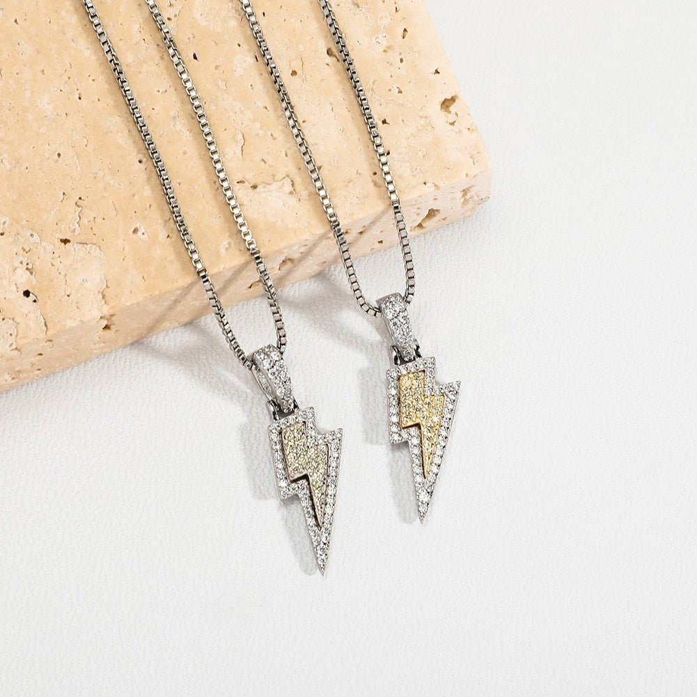 Lightning Bolt Pendant 14K x Sterling Silver - ICECI