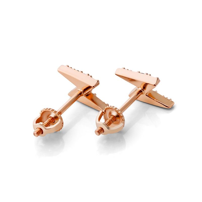 Lightning Bolt Stud Earrings 14K x Sterling Silver - ICECI