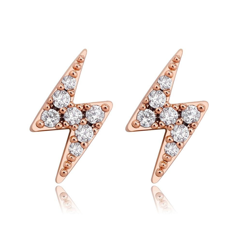 Lightning Bolt Stud Earrings 14K x Sterling Silver - ICECI