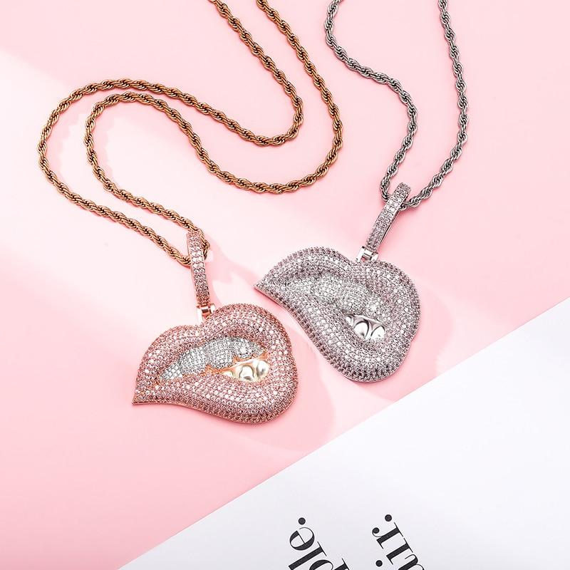 Lip Bite Pendant 14K - ICECI