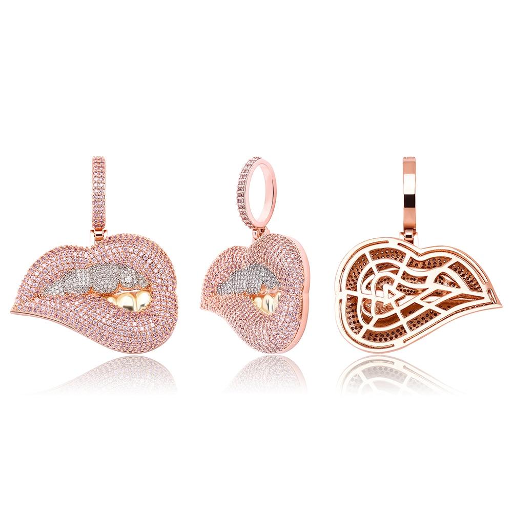 Lip Bite Pendant 14K - ICECI