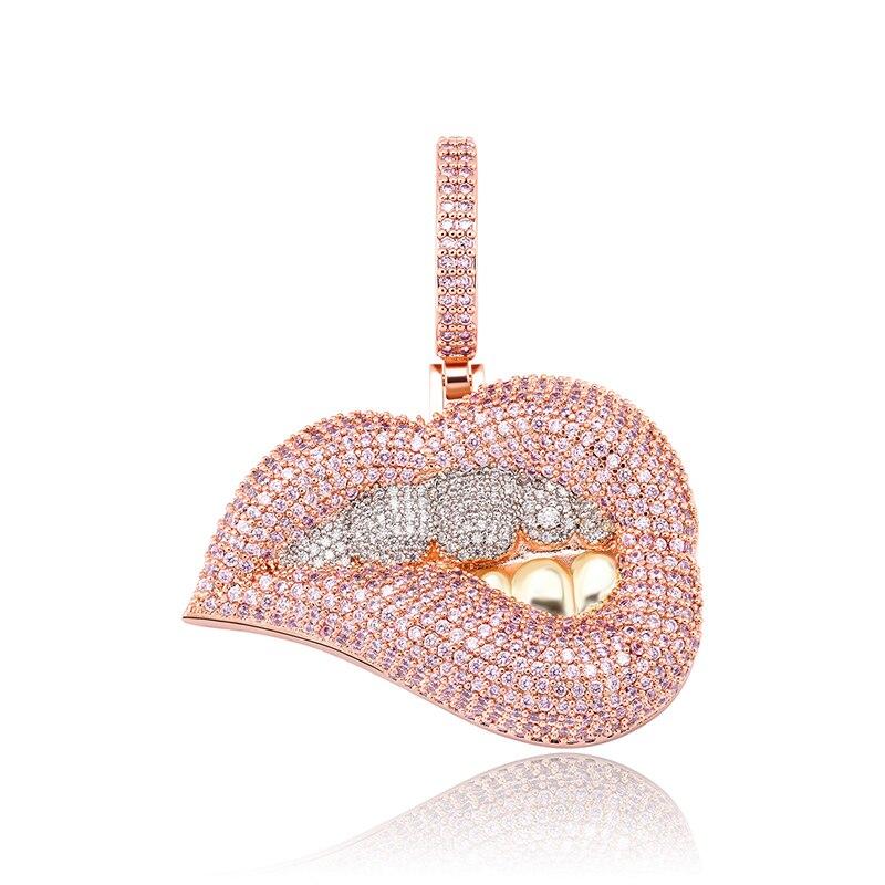 Lip Bite Pendant 14K - ICECI