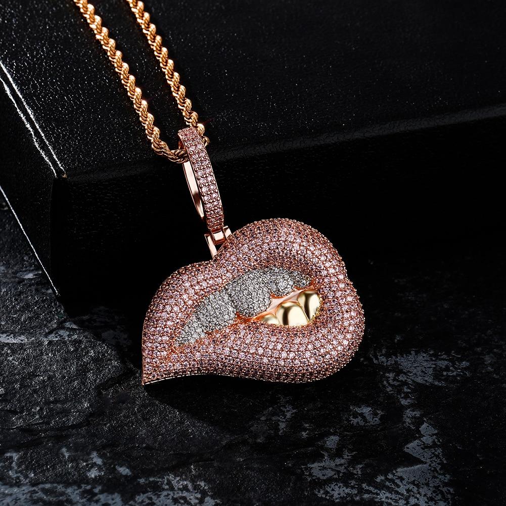 Lip Bite Pendant 14K - ICECI