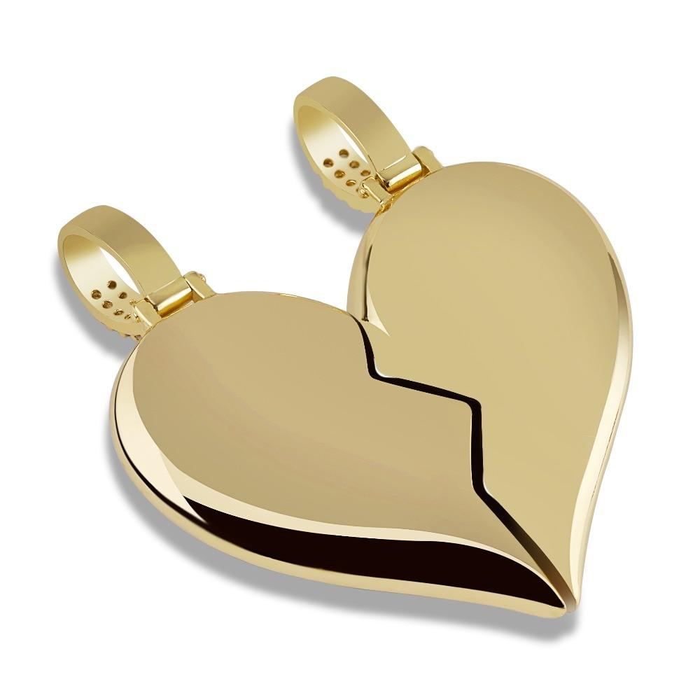 Magnetic Broken Heart Pendant 14K - ICECI