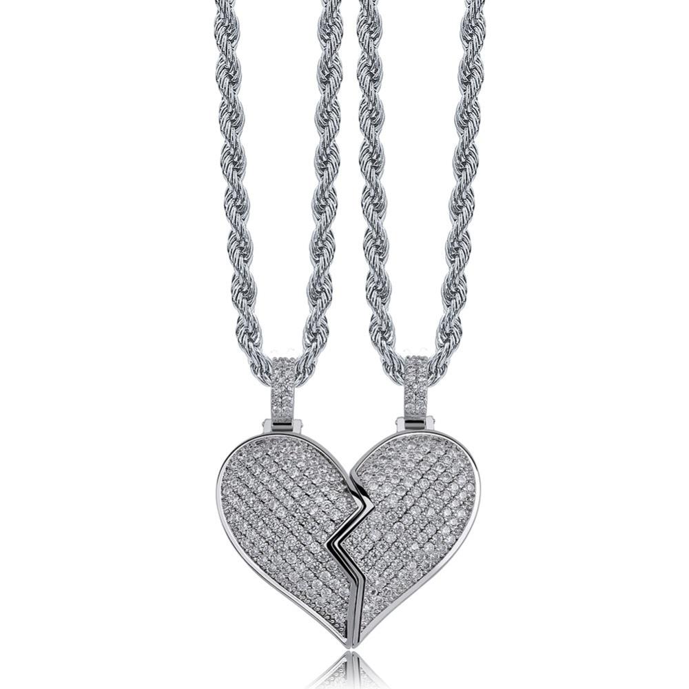 Magnetic Broken Heart Pendant 14K - ICECI