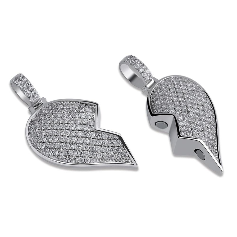 Magnetic Broken Heart Pendant 14K - ICECI